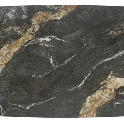 Masa extensibila FORUM, negru cu efect de marmura/negru, piatra sinterizata/otel, 180/260x90x76 cm