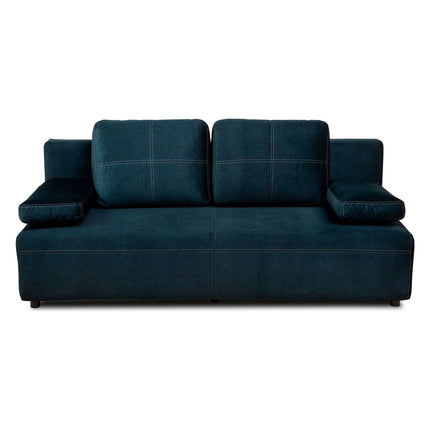 Canapea extensibila NOLA, stofa catifelata gri grafit - Monolith 97, cu lada depozitare, 200x100x90 cm