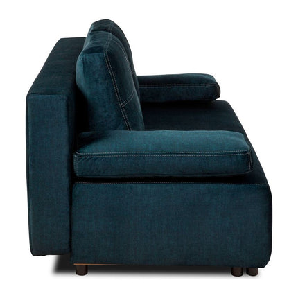 Canapea extensibila NOLA, stofa catifelata gri grafit - Monolith 97, cu lada depozitare, 200x100x90 cm