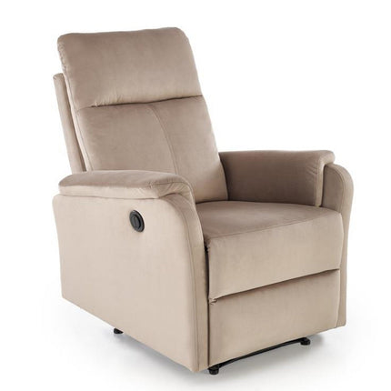 Fotoliu recliner CROCUS, stofa catifelata bej - Bluvel 40, 77x88/155x81/102 cm