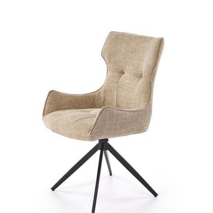 Scaun K573, bej/negru, stofa clasica/otel, 55x64x88 cm