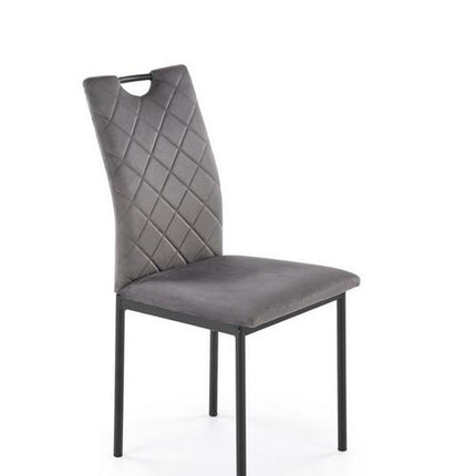 Scaun K577, gri - HLR 21, stofa catifelata/otel, 43x53x93 cm