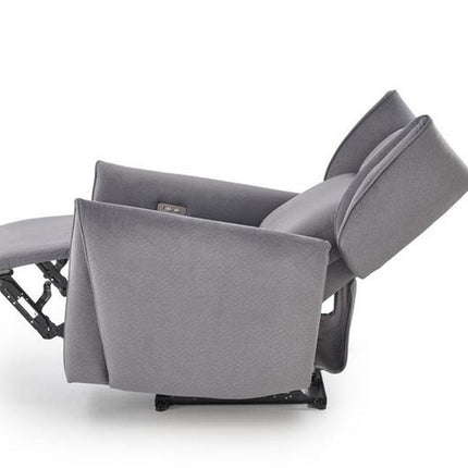 Fotoliu recliner GELATO, gri, stofa clasica, 83x91/161x95/109 cm