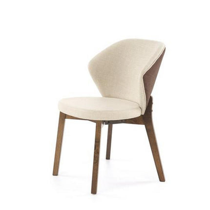 Scaun K583, bej/nuc, stofa clasica/lemn, 57x63x81 cm