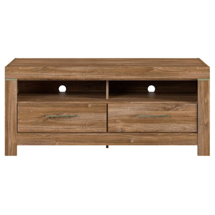 Comoda TV GENT, stejar, PAL, cu iluminare LED, 139x54x60 cm