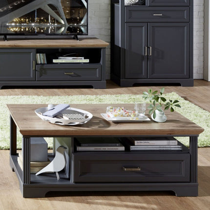 Masuta JASMIN, gri grafit/stejar artisan, PAL, 120x67x45 cm