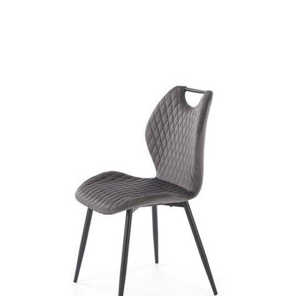 Scaun K569, gri - HLR 21, stofa catifelata/otel, 47x54x84 cm