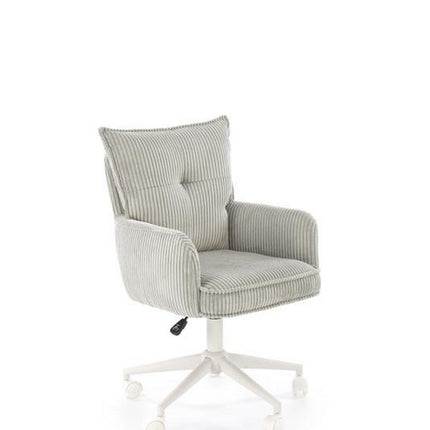Scaun birou DUMBO, gri deschis/alb, stofa raiata, 52x58x84/94 cm