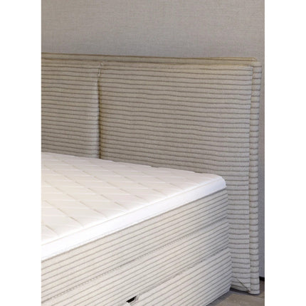 Pat MADDEN 140 boxspring, personalizabil, 2 lazi depozitare, cu saltele si topper 5 cm