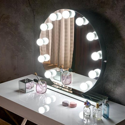 Oglinda TORANO, argintiu, cu iluminare LED, 70x70 cm