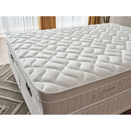 Pat 160x200 WINART, stofa crem - S0001, cu somiera si spatiu depozitare