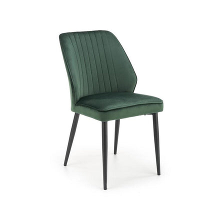 Scaun tapitat K432, verde inchis, stofa catifelata, 48x57x85 cm