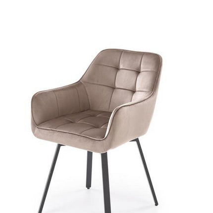 Scaun K588, bej - HLR 07, stofa catifelata/otel, 55x60x89 cm