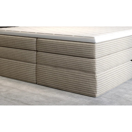 Pat MADDEN 160 boxspring, personalizabil, 2 lazi depozitare, cu saltele si topper 5 cm