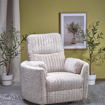 Fotoliu recliner PEGAS, stofa bej, 110x100/170x108/81 cm