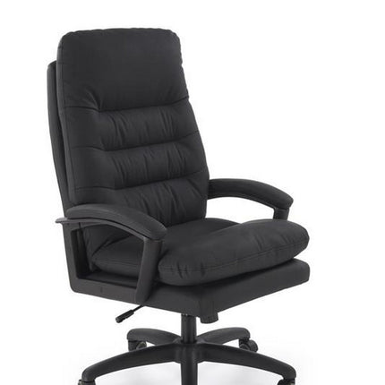 Scaun birou HARBOR, negru, piele ecologica, 65x72x112-118 cm