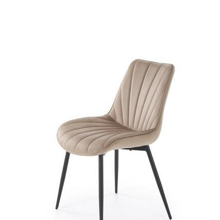 Scaun K589, bej - Bluvel 40, stofa catifelata/otel, 50x63x87 cm