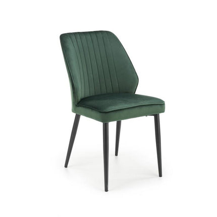 Scaun tapitat K432, verde inchis, stofa catifelata, 48x57x85 cm