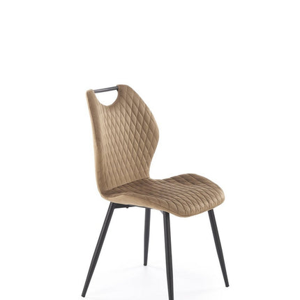 Scaun K569, bej - HLR 11, stofa catifelata/otel, 47x54x84 cm