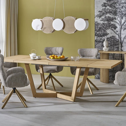 Masa extensibila MASSIVE 3, stejar natural, PAL furniruit/lemn, 160/250x90x77 cm