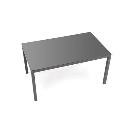 Masa gradina HOVER, gri/gri antracit, sticla/metal, 150x90x75 cm