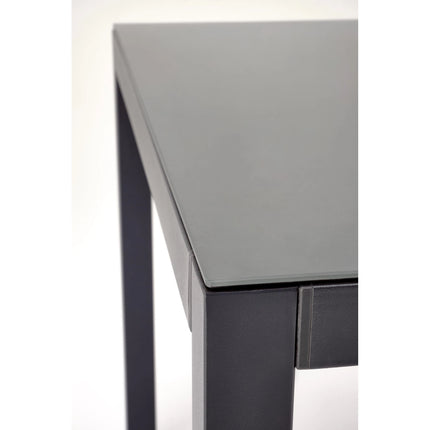 Masa gradina HOVER, gri/gri antracit, sticla/metal, 150x90x75 cm