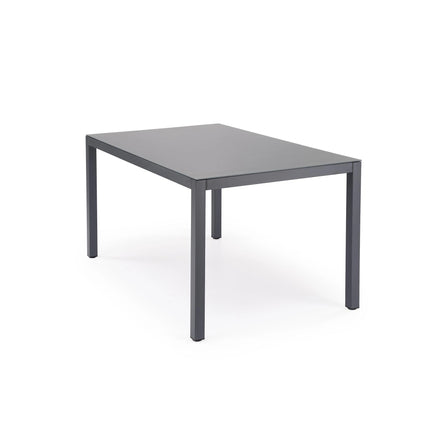 Masa gradina HOVER, gri/gri antracit, sticla/metal, 150x90x75 cm