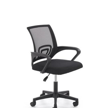 Scaun birou GIMLI, negru, stofa clasica/plastic, 60x53x84/94 cm
