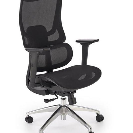 Scaun birou CASPER, negru/crom, plasa/polipropilena, 63x70x115/125 cm