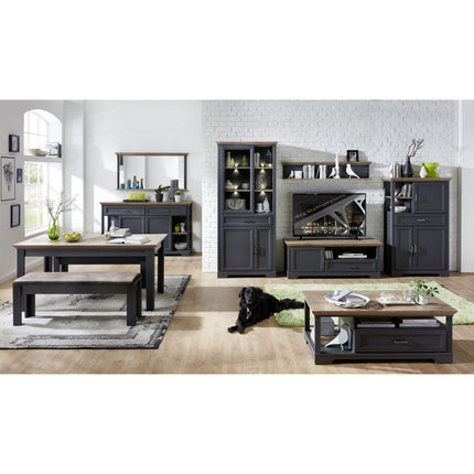 Masuta JASMIN, gri grafit/stejar artisan, PAL, 120x67x45 cm