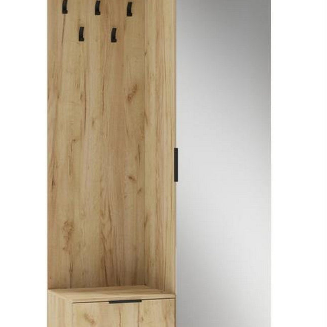 Mobiler hol CORAL, stejar auriu, PAL laminat, 100x45x203 cm