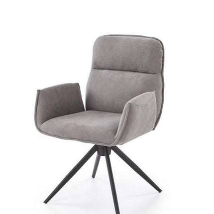 Scaun K574, gri/negru, stofa catifelata/otel, 60x60x88 cm