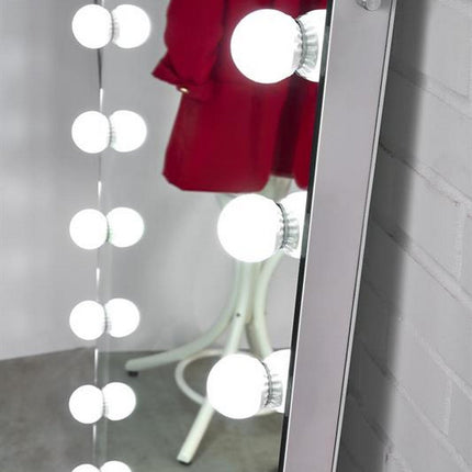 Oglinda PEARL, argintiu, cu iluminare LED, 87x170 cm