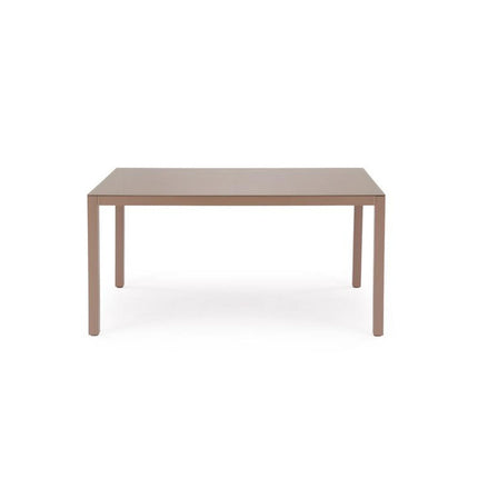 Masa gradina HOVER, bej/cappuccino, sticla/metal, 150x90x75 cm