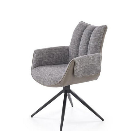 Scaun K579, gri/negru, stofa clasica/piele ecologica/otel, 65x64x87 cm
