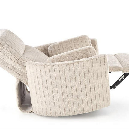 Fotoliu recliner PEGAS, stofa bej, 110x100/170x108/81 cm