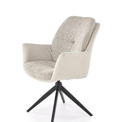 Scaun K591, gri deschis/negru, stofa clasica/otel, 65x73x94 cm