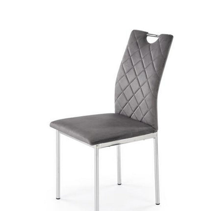 Scaun K578, gri - HLR 21/argintiu, stofa catifelata/otel, 43x53x93 cm