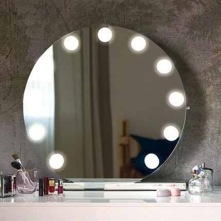 Oglinda TORANO, argintiu, cu iluminare LED, 70x70 cm
