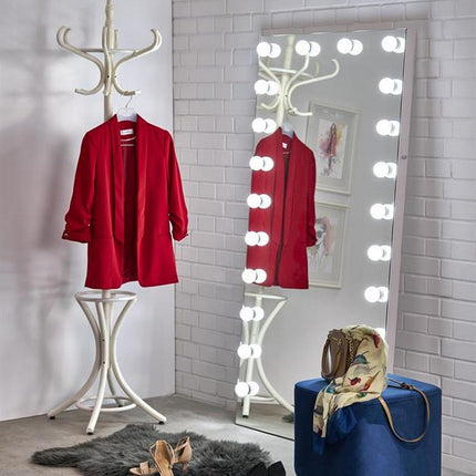 Oglinda PEARL, argintiu, cu iluminare LED, 87x170 cm