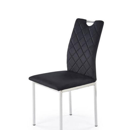 Scaun K578, negru - HLR 66/argintiu, stofa catifelata/otel, 43x53x93 cm