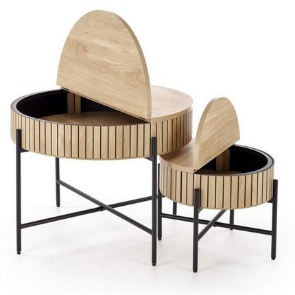 Set 2 masute cafea DANTE, stejar/negru