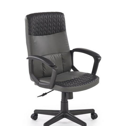 Scaun birou BJORN, negru, piele ecologica, 58x57x100/112 cm