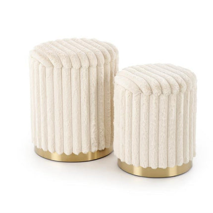 Set 2 taburete FIDO, stofa crem