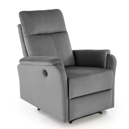 Fotoliu recliner CROCUS, stofa catifelata gri - Bluvel 14, 77x88/155x81/102 cm