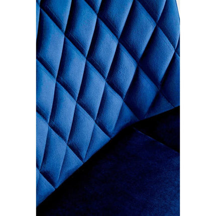 Scaun rotativ K520, albastru/negru, stofa catifelata/metal, 45x63x80 cm