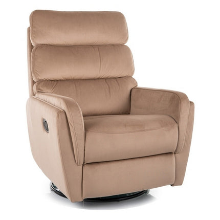 Fotoliu recliner ARGOS, stofa catifelata bej - Bluvel 28, 78x82/162x107 cm