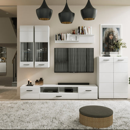 Mobilier living ARCTIC, alb, PAL, 285x40x190 cm