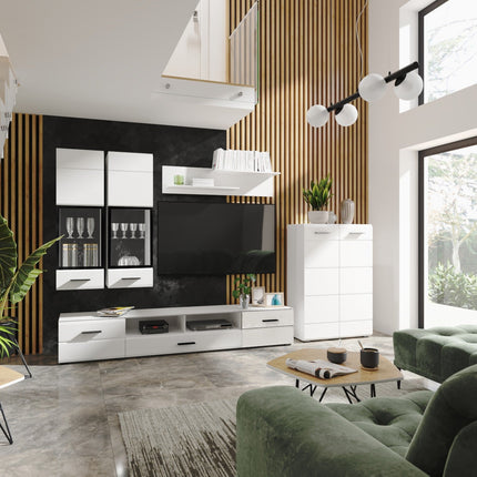 Mobilier living ARCTIC, alb, PAL, 285x40x190 cm