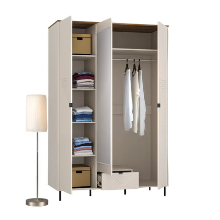 Dulap dormitor oglinda EVO, casmir/stejar, PAL laminat, 139x60x210 cm